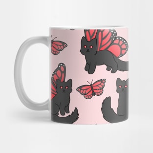 Red Butterfly Cat Mug